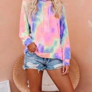 VICI Priceless Moments Tie Dye Knit Hoodie - Small